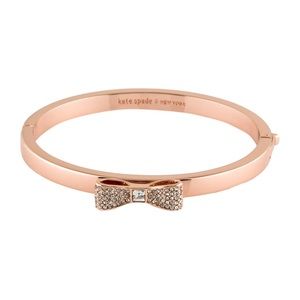kate Spade pave rose gold bow bangle bracelet